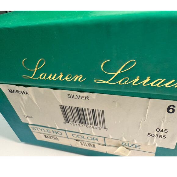 Lauren Lorraine Martha Rhinestone Silver Wedge Size 6 New in Box - Picture 5 of 5